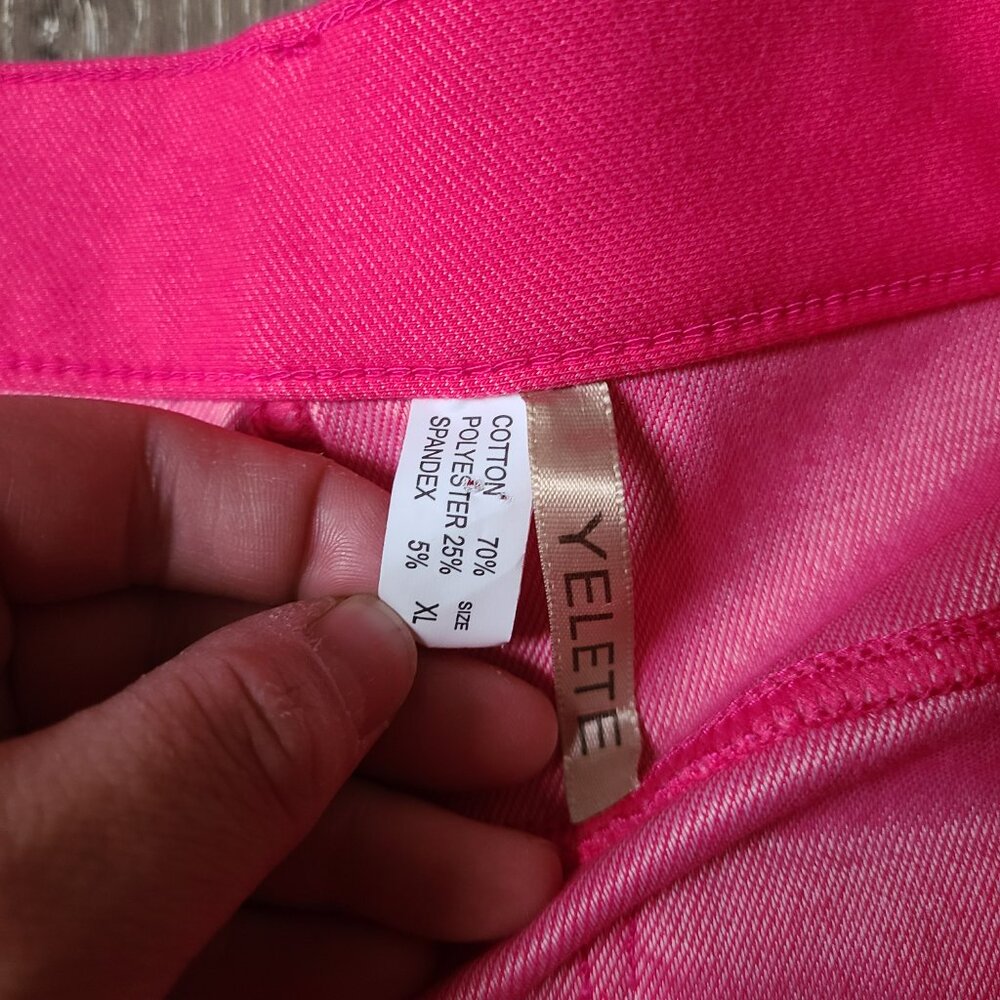 Yelete Hot Pink Pull on Pants Women's Jeggings Type Pants Size XL - Picture 4 of 5
